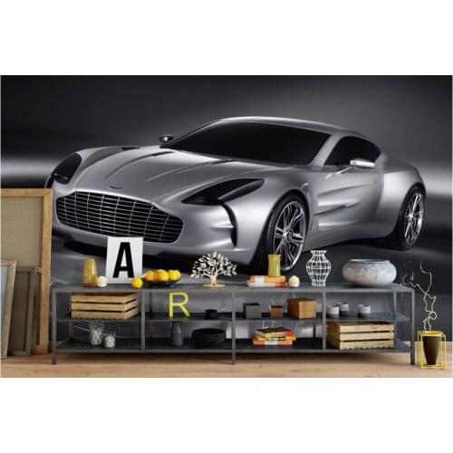 Custom photo Non-woven mural 3d wallpapers for living room Silver grey luxury car painting 3d wall murals wallpaper for walls 3d