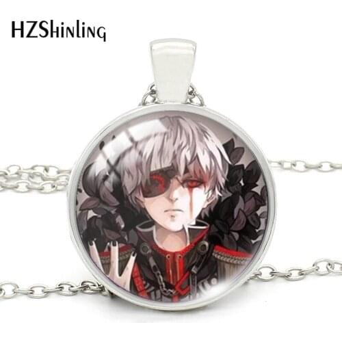 Tokyo Ghoul Pattern Round Glass Cabochon Pendants Necklace Fashion Jewelry men women
