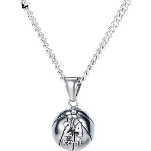 Yobest Basketball Pendant Necklace Stainless Steel Chain Necklace Women Men Sport Hip Hop Jewelry