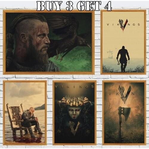 Tv Series Vikings Posters And Kraft Paper Pictures On The Wall Classic Movie Poster Decor Home Decor