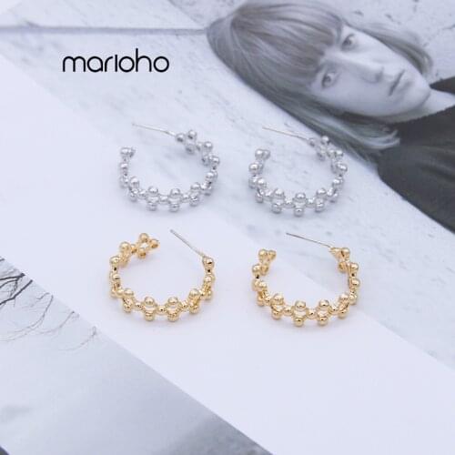 Simple Temperament C Shape Opening Gold Colors Hoop Earrings Metal Hollow Geometric Earrings For Women Party accessories