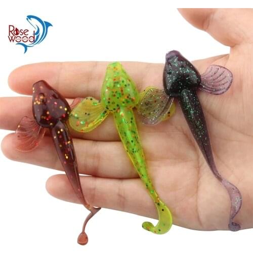 RoseWood 4.4g 8cm Flying Fish Sea Fish Soft Bait 6pcs/Lot Saltwater Wobblers Swimbait Silicone Baits Bass Perch Artifical Bait