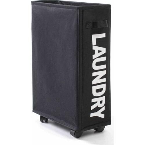 Foldable Laundry Basket Eco Friendly Dirty Clothes Storage Bag Bathroom Clothing Fabric Collapsible Organizer Hamper With Wheels