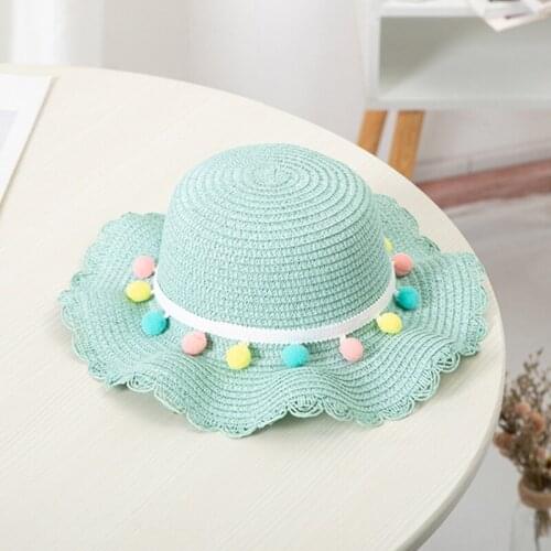 Baby Girl Sun Hat Kids Straw Hat Summer Sunscreen Cute Princess Girls Handmade Beach Hats Female Fisherman Cap Kids Beanies