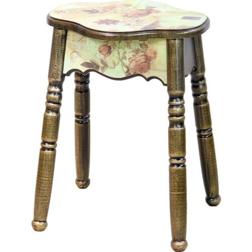 Stool Korean modern fashion stool solid wood household bench round stool creative simple wooden dining table stool chair