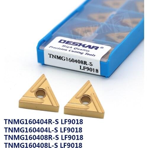 10pcs Carbide Insert TNMG160404 TNMG160408 R-S L-S LF9018 DESKAR Blades TNMG Metal Cutter Tools CNC Lathe Turning Tool For Steel