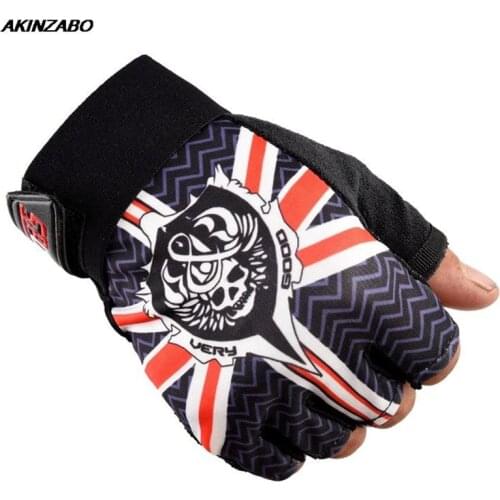 Harajuku Skull Bike Gloves Sunscreen Fingerless Gloves Men Women Riding Gloves Skulls Non-Slip Breathable Bicycle Cycling Gloves