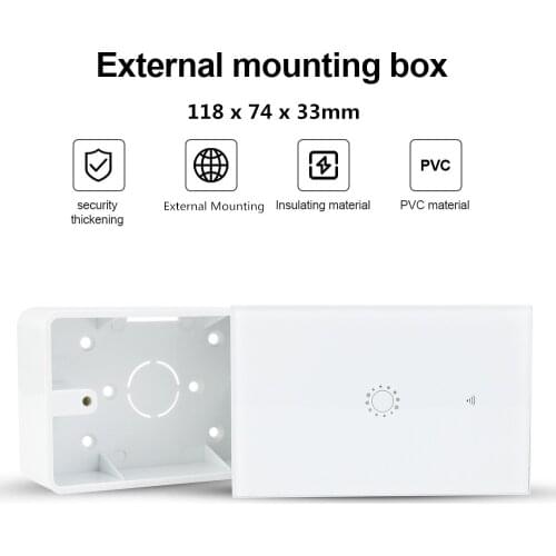 External Mounting Box 118mm*74mm*34mm for 118 Type Switches or Sockets Fire resistance Apply For Any Position of Wall Surface