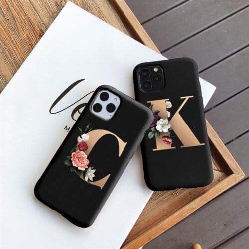 Custom Name Letter Case For iPhone 11 12 Pro Max 12 Mini X XR XS Max Soft TPU Cover Cases For iPhone 7 8 Plus SE 2 2020 Case