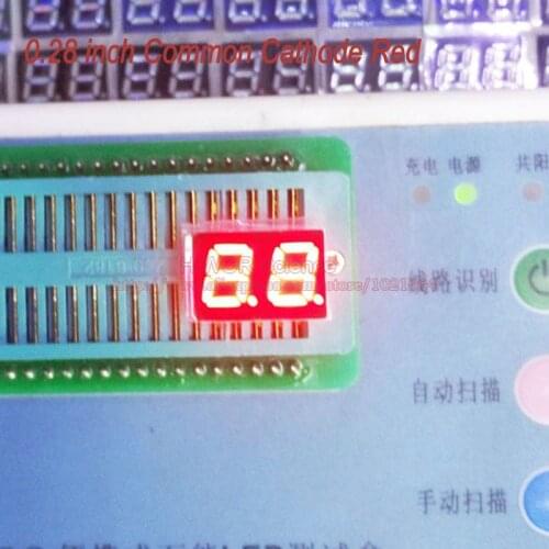 10pcs/lot) 10 Pins 2821AR 0.28 Inch 2 Digits Bits 7 Segment Red LED Display Common Cathode Digital Display Pin2 5 common pin