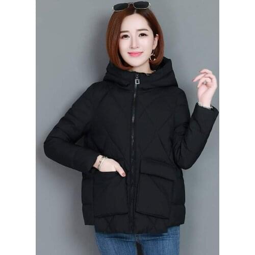 2020New Fashion trend casual Winter Cotton Coat Womens Trendy Stand Collar Padded Outerwear Short Jacket temperament solid color