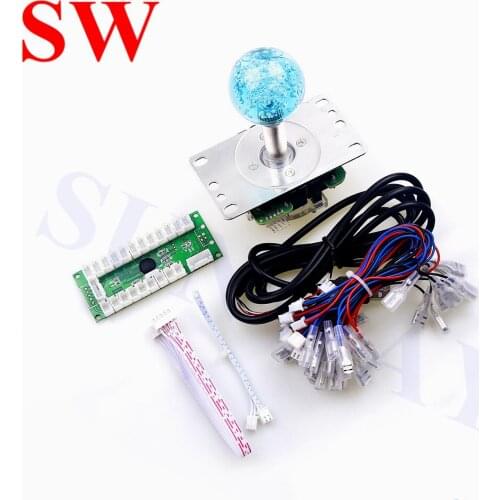 Arcade DIY kits LED USB lighted controller board To PC Joystick with LED Illuminated Sanwa Joystick for Jamma PCB Games Mame KOF