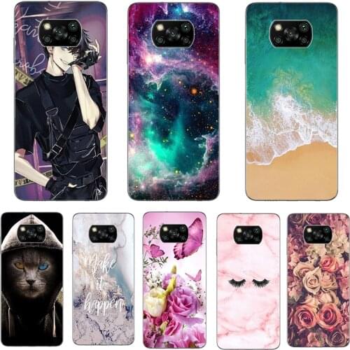 Phone Case For Xiaomi Poco X3 NFC Case Soft TPU Silicone Back Cover For Xiomi Poco X 3 PocoX3 NFC 6.67'' Cute Cover