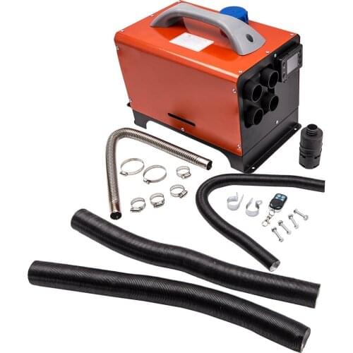 12V 8000W LCD Remote Air Diesel Heater 5KW-8KW For Truck Boat SUV Motorhome 4-Hole Black&Red