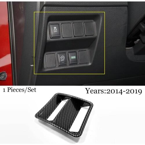 For Nissan Qashqai J11 2014-2019 ABS Carbon fibre Head Fog Light Lamp Adjust Button Switch Control Cover car styling Accessories