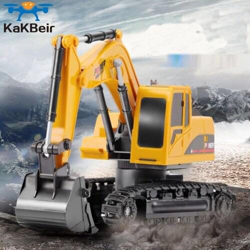 KaKBeir 6 Channel 1:24 RC Excavator toy RC Engineering Car Alloy and plastic Excavator RTR For kids Christmas gift RC car