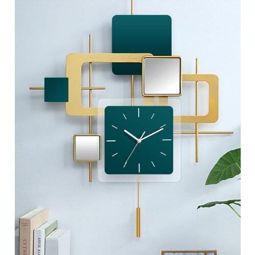 European Wrought Iron Wall Clocks Wall Crafts Porch Hotel Mute Clock Wall Sticker Decoration Home Livingroom Wall Mural Ornament