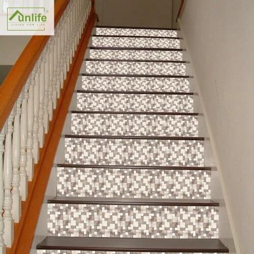 Funlife® Square Stitching Peel & Stick Home Ground Stickers DIY Stairway Floor Stickers Bathroom Decor Anti-Slip Stair Stickers