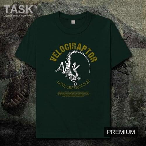 Animal Velociraptor Raptor Chironidae Inner Mongolia Campanian Cretaceous 100% cotton short sleeved t shirt mens summer fashion