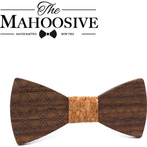 Mahoosive Wood Bow Ties for Mens Wedding Suits Wooden Bow Tie Butterfly Shape Bowknots Gravatas Slim Cravat