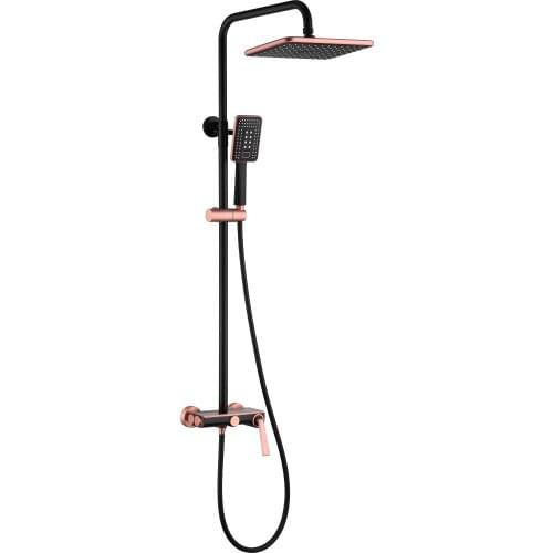 Exquisite design brass Black Rose gold Bathroom shower faucet set High quality cold hot mixer Fashionable shower faucet