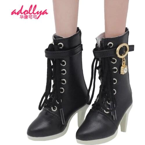 Adollya 7cm Botas BJD Doll Shoes PU leather Lady Fashion High Gang High Heels Doll Accessories Botas Suitable for 1/3 Dolls