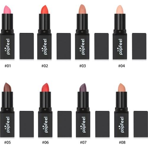8 Colors Nude Color Aunt Color Matte Lipstick Long Lasting Waterproof Velvet Lipstick Red Batom Nude Beauty Cosmetics