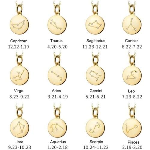 MEETSOFT Trendy 925 Sterling Silver Twelve constellations Pendant Charm Special of DIY Handmade Jewelry Accessory(Without chain)