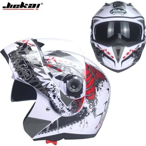 Motorcycle helmet double sun visor flip helmet racing 4 season Cascade Capacete Casco off-road helmet JIEKAI-105