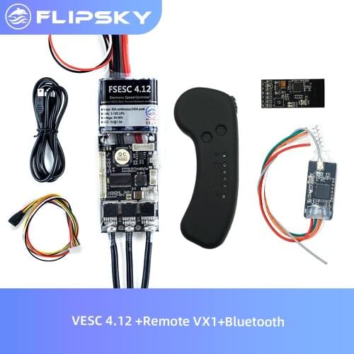 Electric Skateboard DIY Accessories Kit base on VESC 4.12 Electric Speed Controller+Remote VX1+Bluetooth Combo Flipsky