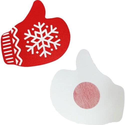 Breast Nipple Cover Christmas Gloves Style Stickers on Nipples Red Disposable Nipple Pasties NCW177