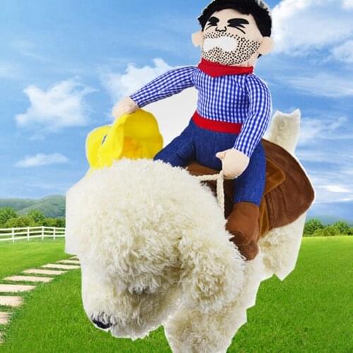 Horse Riding Cosplay Pet Dog Clothes Knights Of Pet Cowboy Outfit Pet Clothes With Horn Cap For Dog