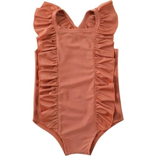 1-6Y Toddler Baby Girls Zebra Pattern One-piece Swimsuit Ruffles Sleeveless Swimwear Swimming Clothes