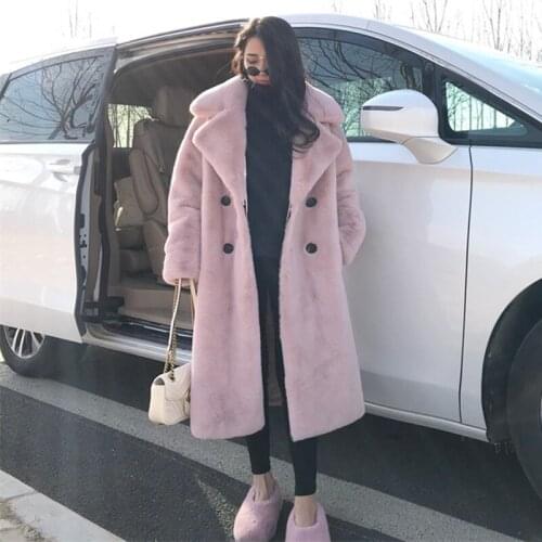 Women Winter Faux Fur Warm Long Coat Long Sleeve Female Thick Teddy Bear Coat Casual Loose Oversize Outwears