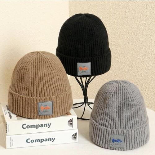 NEW 11 Letter Colors Casual Beanies for Men Women Fashion Knitted Winter Hat Solid Hip-hop Skullies Hat Bonnet Unisex Cap