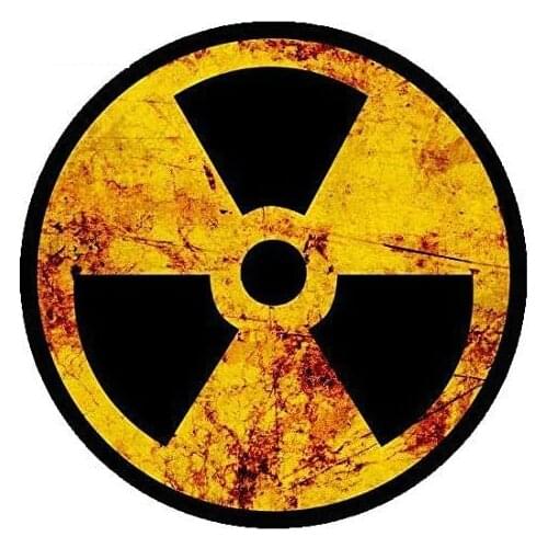 Warning Car Sticker Radioactive Nuclear Radiation Rustic Symbol Sticker for Auto Laptop Bumper Decal PVC KK,7cm*7cm