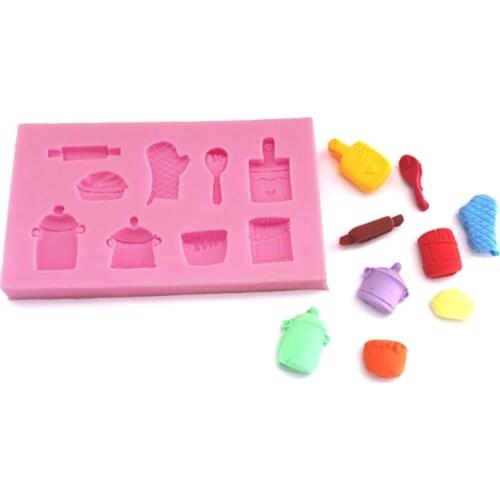 Soap Making Supplies Cake Decorating Tools Silicone Mold Exquisite Kitchenware Glove Pot Candle Mold Candle Resin Crafts R7UB