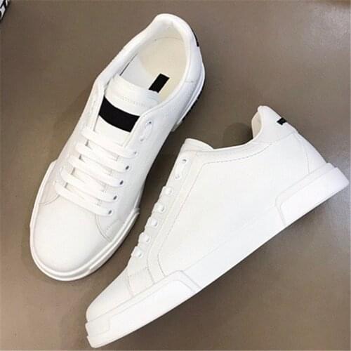 SImple white shoes brand designer style all-match leather top quality flat shoes comfortable and breathable casual lover sneaker