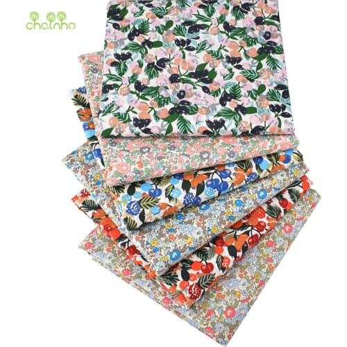 Printed Plain Cotton Fabric,Natural Berries&Floral,DIY Sewing Quilting Poplin Material For Baby&Childrens Shirts,Skirts&Dress