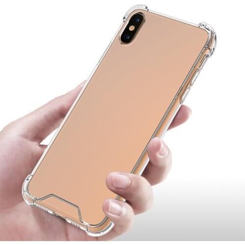 2 in 1 Transparent clear phone case for Iphone 11/XS/x/6/7/8 back cover Hybrid Luxury Protective Shockproof case hard 100pcs/LOT