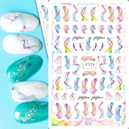 1pcs self adhesive nail sticker flowers designer decals nail art decorations leaf Blooming gradient nail embellishments