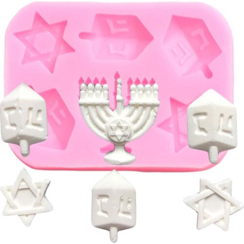 Six-Pointed Star Silicone Mold Cake Border Candlestick Fondant Cake Decorating Tools Candy Clay Molds Chocolate Gumpaste Mould