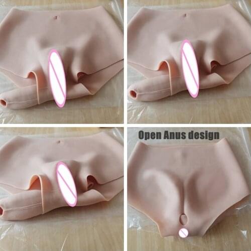 70CM Silicone Realistic Vagina Panty Shemale Crossdresser Pussy Pants Transgender Artificial Sex Fake Underwear Enhancer Hip 1G