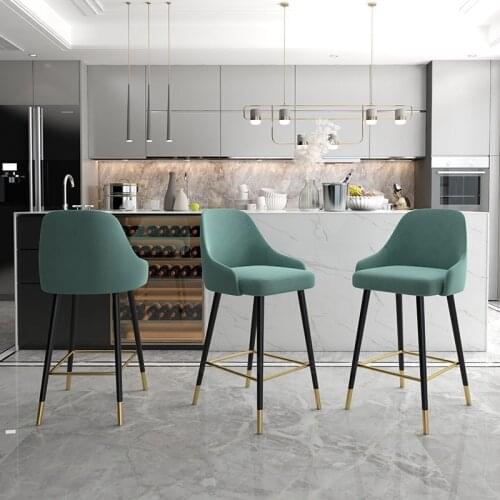Light Luxury Bar Stools American High Chair Back Nordic Bar Chair Modern Minimalist Home Bar Stool High Stool