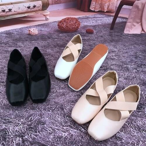 Ladies Mary Jane Shoes Girls Ballet Jazz Dance Shoes Soft Sole Low Heels Female Square Toe Shoes Cross bandage Women Shoes