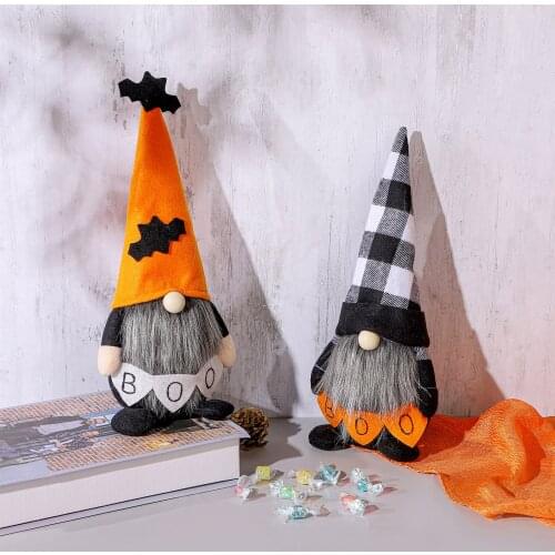 Halloween Gnome Decoration Handmade Swedish Tomte Gnome Plush Doll for Home Decoration