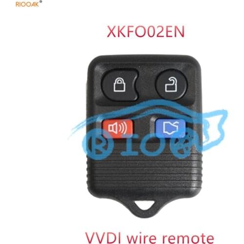 RIOOAK 10pcs/lot XHORSE XKFO02EN Universal wire Remote Key Fob 4 Button for Ford for VVDI MINI Key Tool VVDI2 English Version