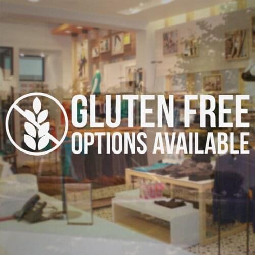 Gluten Free Options Available Quotes Cake Shop Bakery Dessert Shop Business Sign - Vinyl Decal Sticker Waterproof Murals BS10