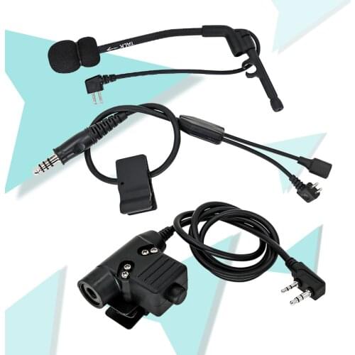 Y Cable, with Comtac Microphone and U94 Ptt, for Tactical Noise-cancelling Headphone IPSC Version Comtac Ii Iii Headset