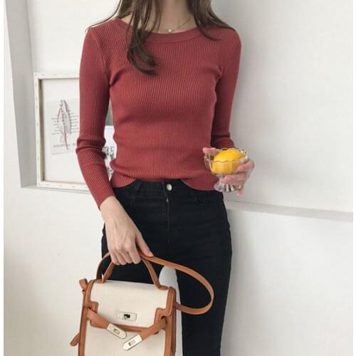 Winter Thin Woman Sweaters Autumn Jumper 2020 Fall Solid Knitted Sweater Women Clothes Black Korean Pullover Tops Vintage White